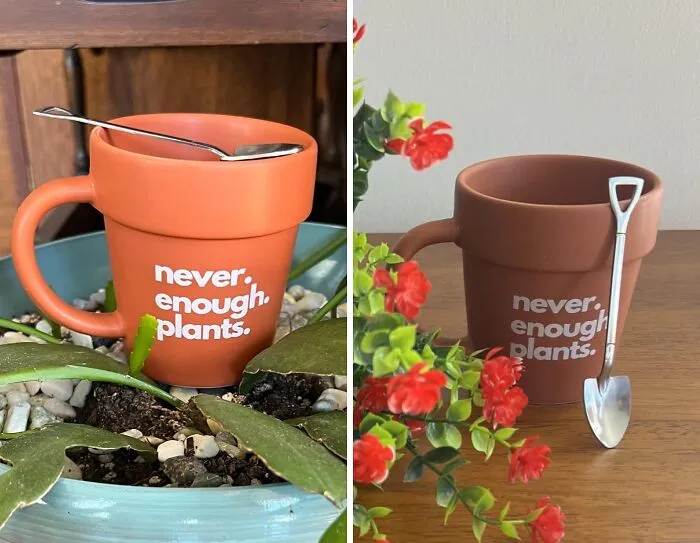 Sip & Grow: The Perfect <span Style="Font:inherit;color:#d74b1f;"> Terracotta Pot Mug With Shovel Spoon</Span> For Gardening Enthusiasts!