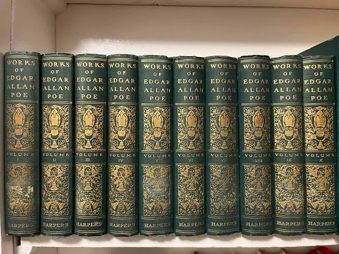 122 Year Old Complete Set Of Edgar Allan Poe I Snagged Yesterday At A Used Book Store