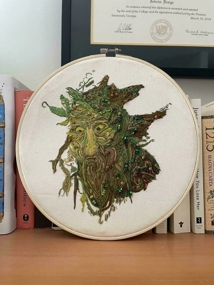 My First Serious Stab (Tehee) At Embroidery. Treebeard!