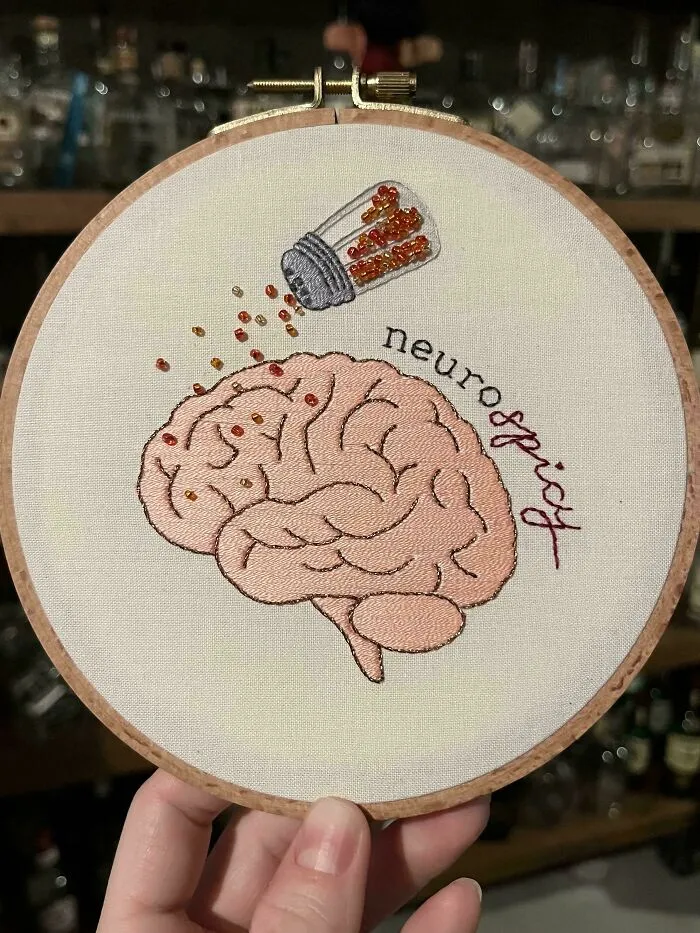 I Stitched This For My Son, Whose Amazing Brain Is Seasoned To Perfection 🧠♥️