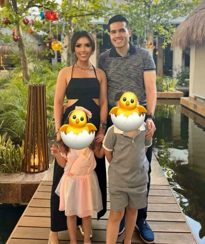 Hombre y su esposa llena de filtros