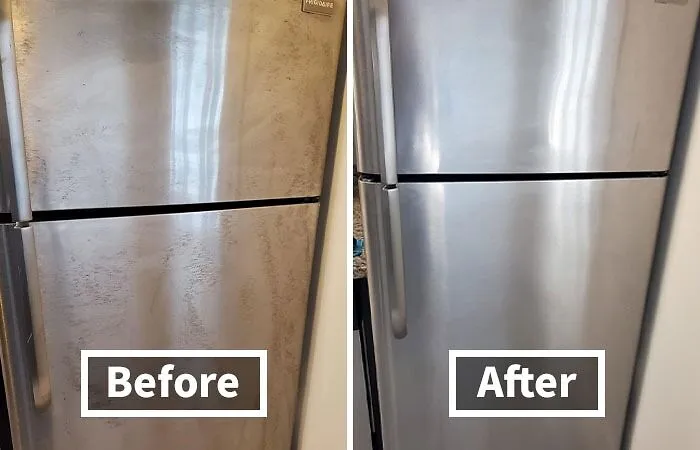 A <a Style="Display:inline;" Href="Https://Www.amazon.com/Bar-Keepers-Friend-Multipurpose-Countertops/Dp/B07jgz1xsp?ie=utf8&th=1&linkcode=ll1&tag=bpstingray-20&linkid=348e7b89ea0c5a9025c51c122556be0c&language=en_us&ref_=as_li_ss_tl" Target="_blank">    <span Style="Font: Inherit; Color: #d74b1f;"> Stainless Steel Appliance Cleaner</Span> Is The Only Way To Make Your Fridge Look Less Like It's Been Dusted For Prints At A Crime Scene