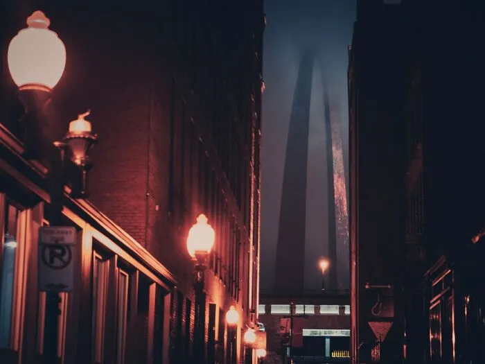 Gateway Arch In St. Louis At Night