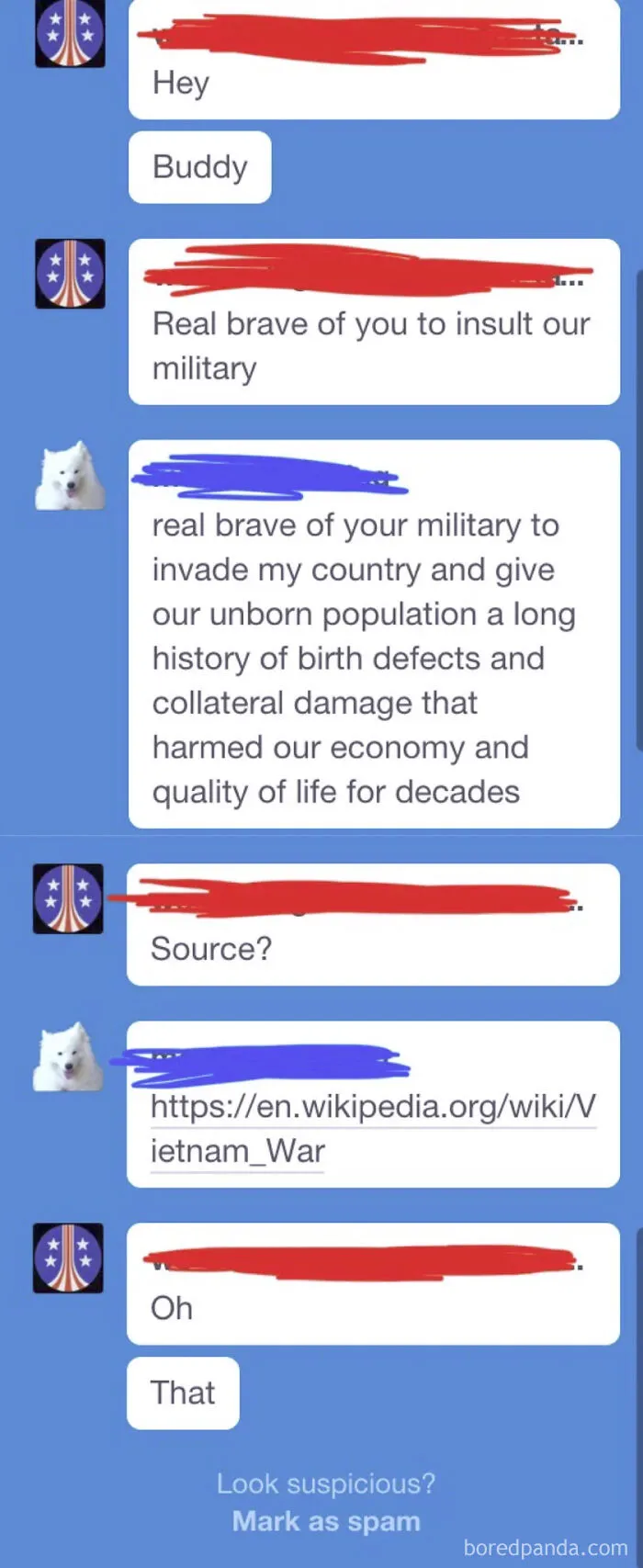 "Real Brave Of You To Insult Our Military"