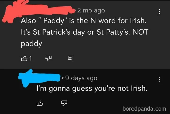 ""Paddy" Is The N Word For Irish"