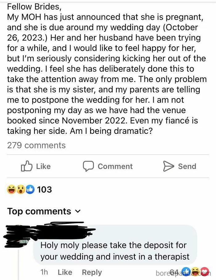 Pregnant Sister Obviously Got Pregnant On Purpose To Ruin The Wedding… 