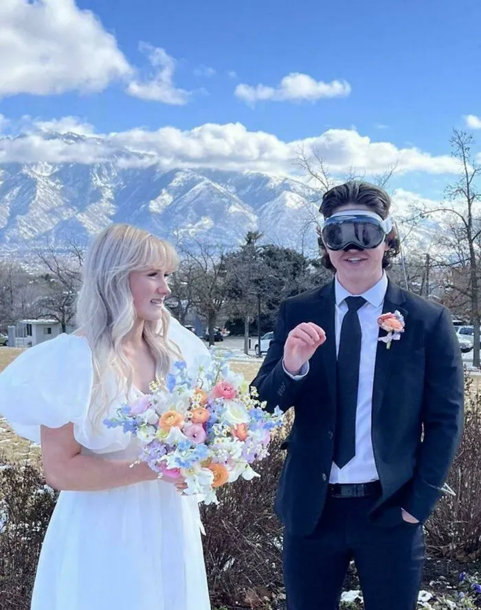 Un ingeniero de software usó una Apple Vision Pro durante su boda