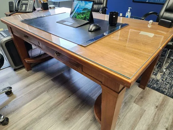In 1927 This Desk Was Moved Into This Office And Has Been Here Ever Since. Now That's What I Call Buy It For Life. Leopold Desk Company