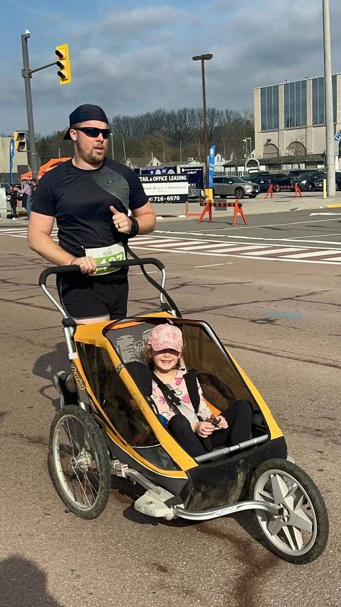 Did A 5k Race With My Kids This Morning. 5km, Pushing 85lbs In 27:58