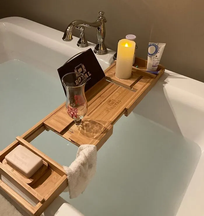 Turn Any Bath Into An Opulent Spa Experience With This Sophisticated <span Style="Font:inherit;color:#d74b1f;"> Bathtub Tray</Span>