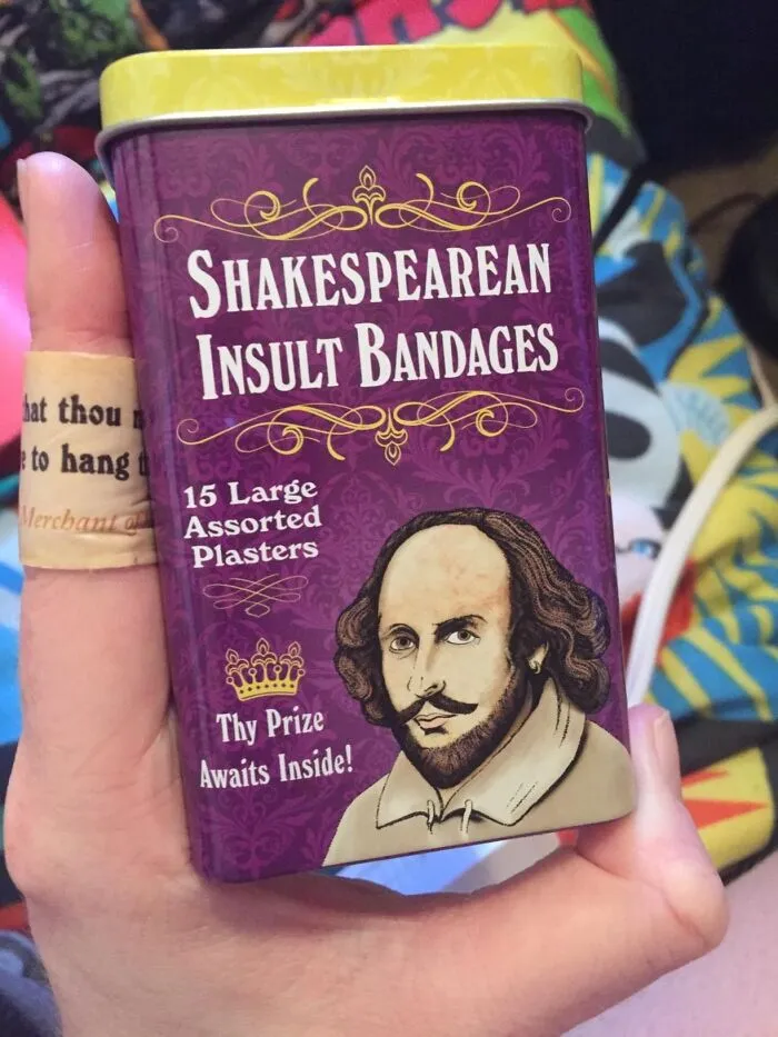 Thou Art Healed! To Bleed, Or Not To Bleed With <span Style="Font:inherit;color:#d74b1f;"> Shakespearean Insult Bandages</Span>, That Is The Question