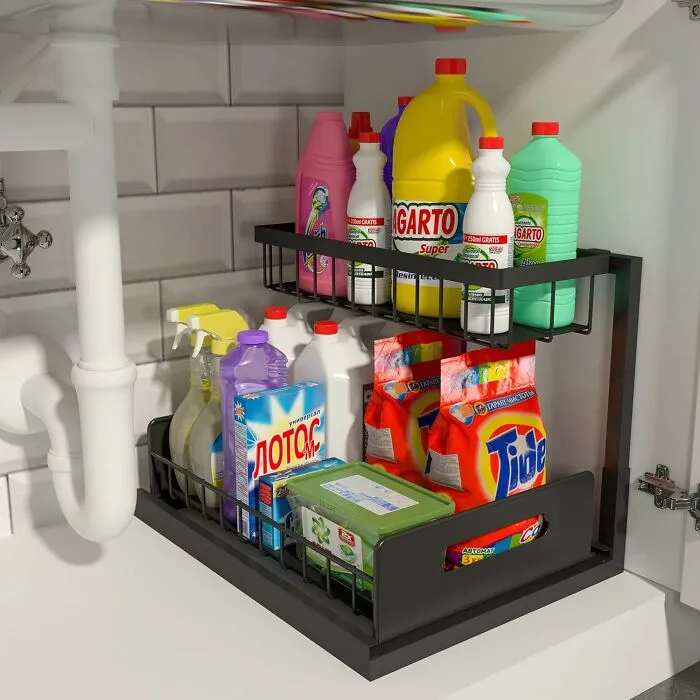 Unlock Hidden Storage: <span Style="Font:inherit;color:#d74b1f;"> Under-Sink Shelf</Span> Makes Organization Easy!