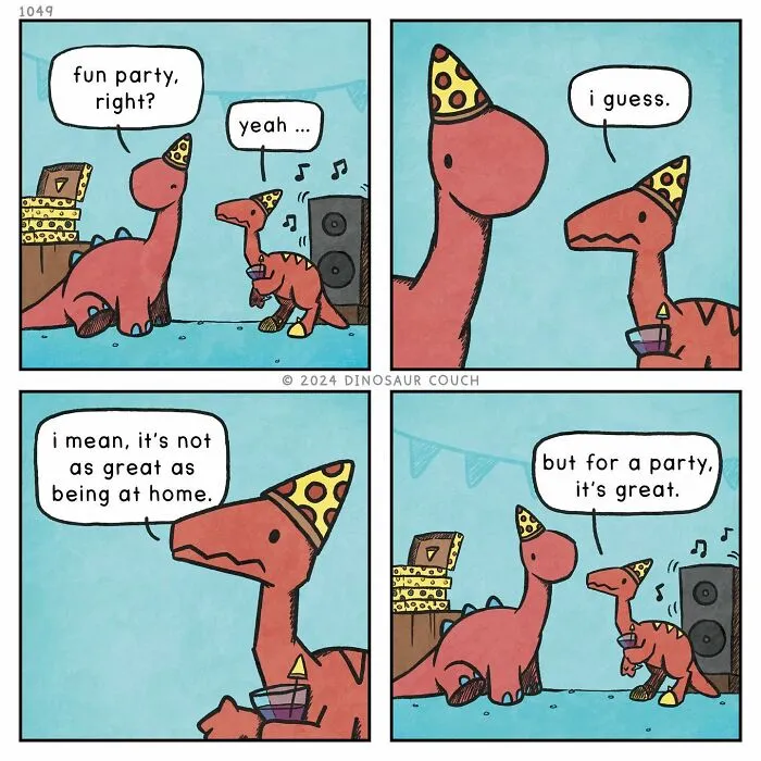40 New "Dinosaur Couch" Comics Exploring Complex Emotions And Mental Health