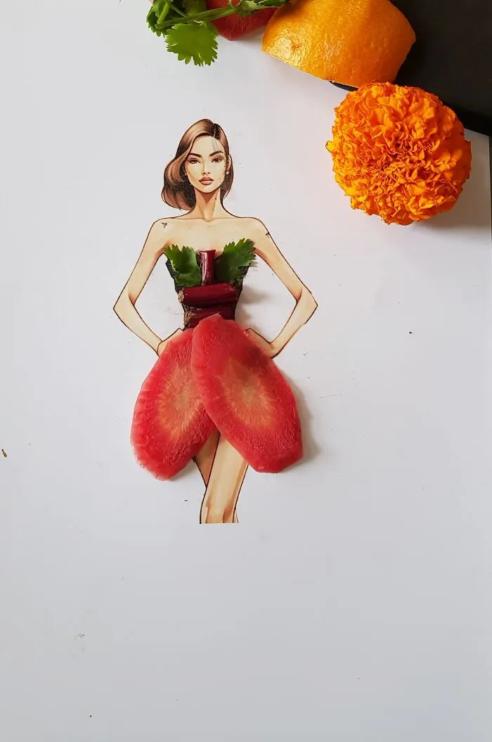 I Created Unique Dresses Using Pulses, Fruit And Vegetables (17 Pics)