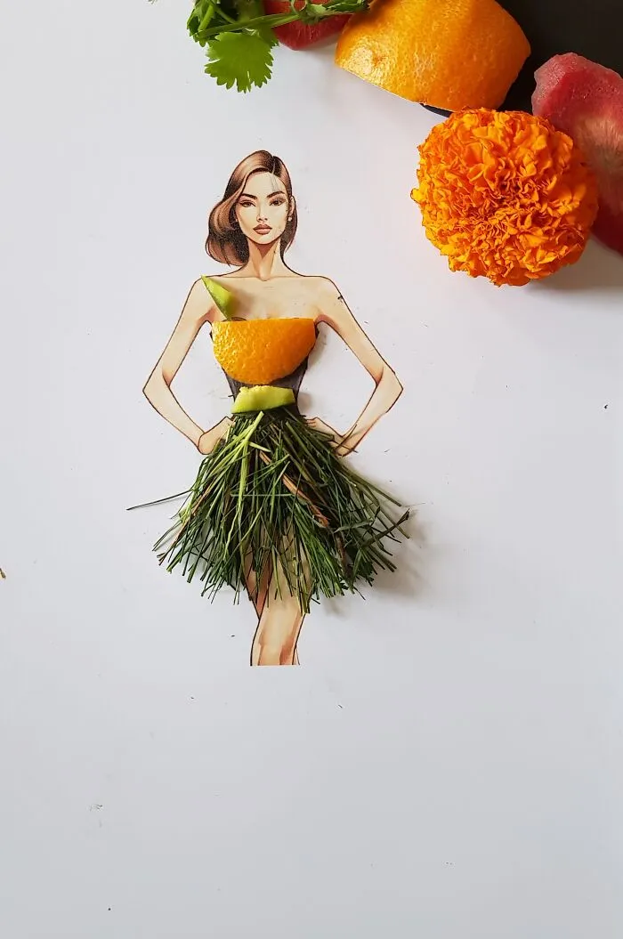 I Created Unique Dresses Using Pulses, Fruit And Vegetables (17 Pics)