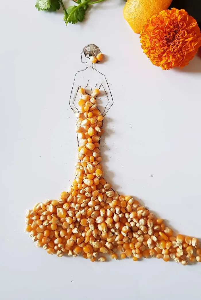 I Created Unique Dresses Using Pulses, Fruit And Vegetables (17 Pics)