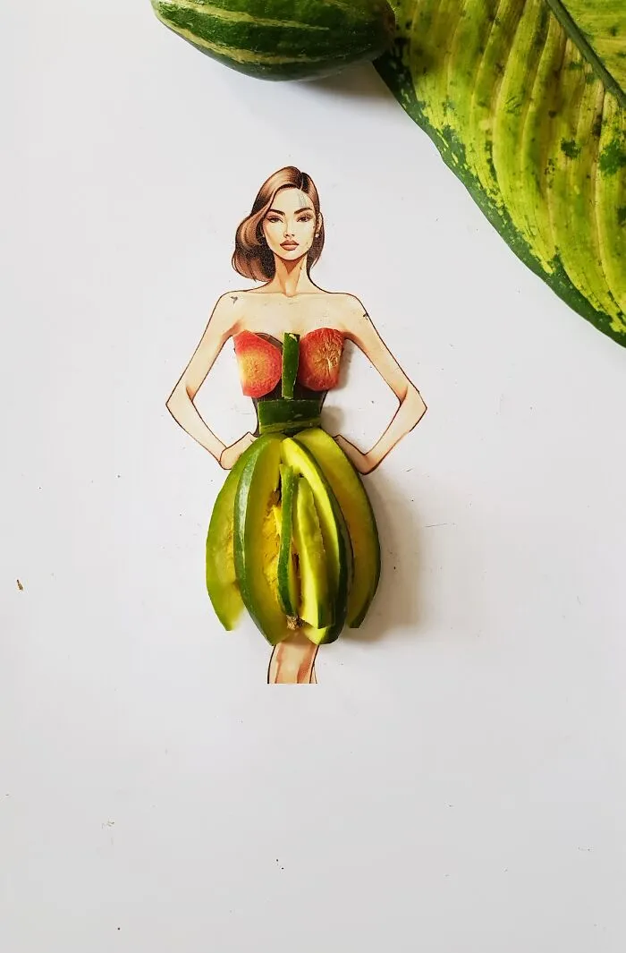 I Created Unique Dresses Using Pulses, Fruit And Vegetables (17 Pics)