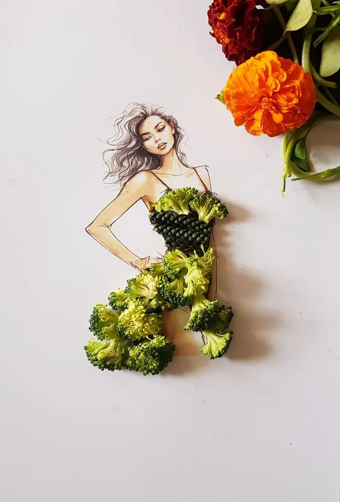 I Created Unique Dresses Using Pulses, Fruit And Vegetables (17 Pics)