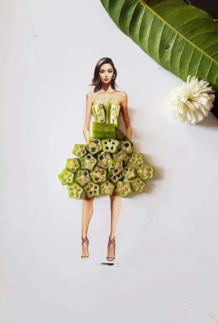 I Created Unique Dresses Using Pulses, Fruit And Vegetables (17 Pics)