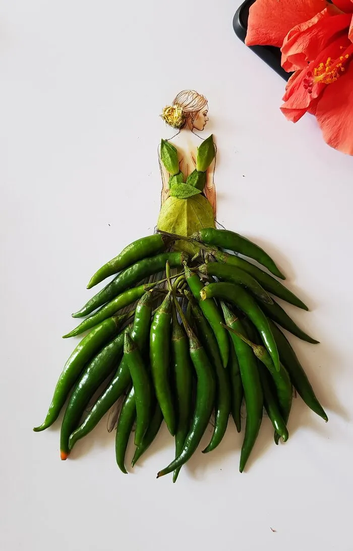 I Created Unique Dresses Using Pulses, Fruit And Vegetables (17 Pics)
