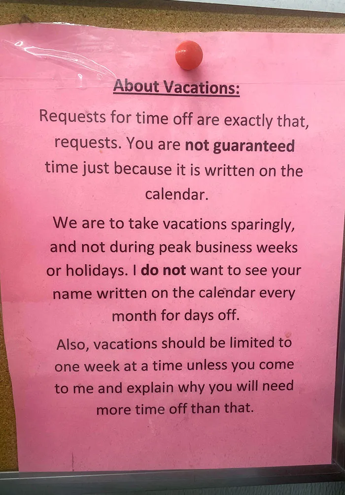 Hung Up Next To "Paid Time Off" Calendar At My New Job