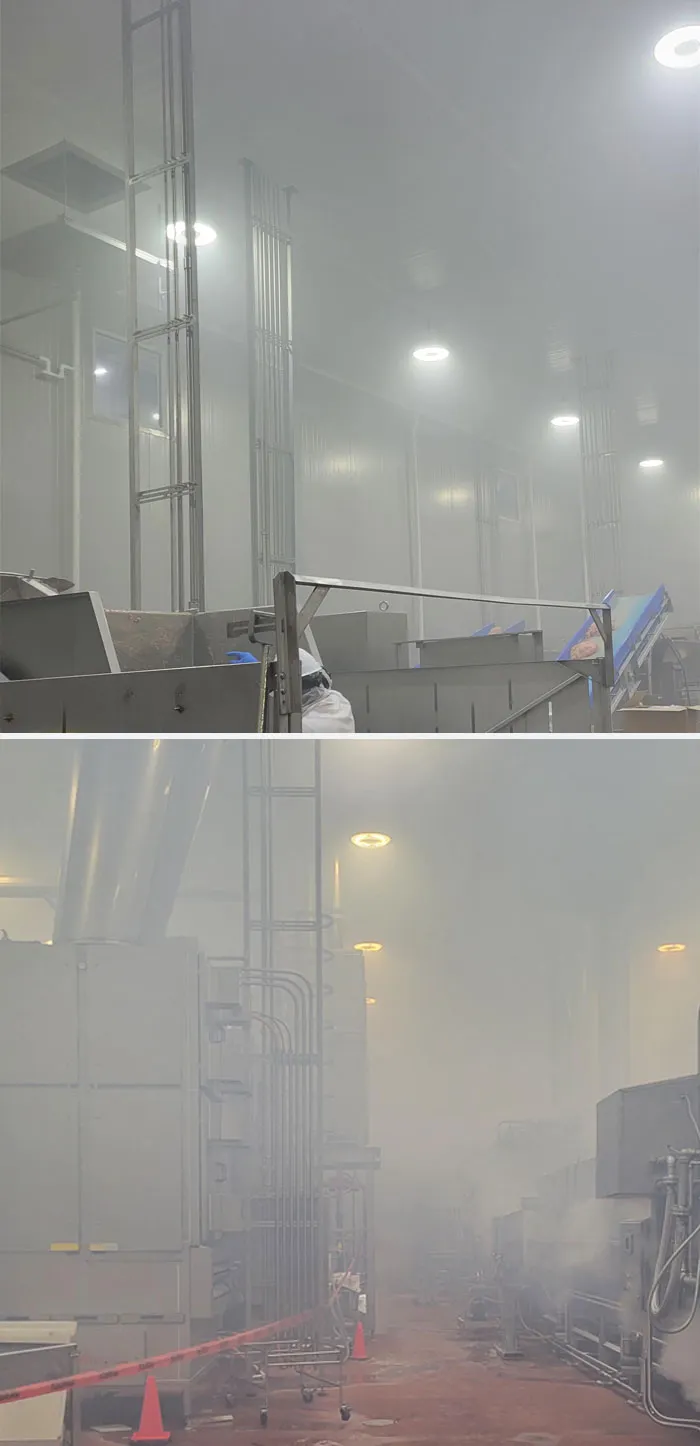 Obligado a trabajar un turno de 9 horas en una nave de producción llena de humo y con altos niveles de CO2