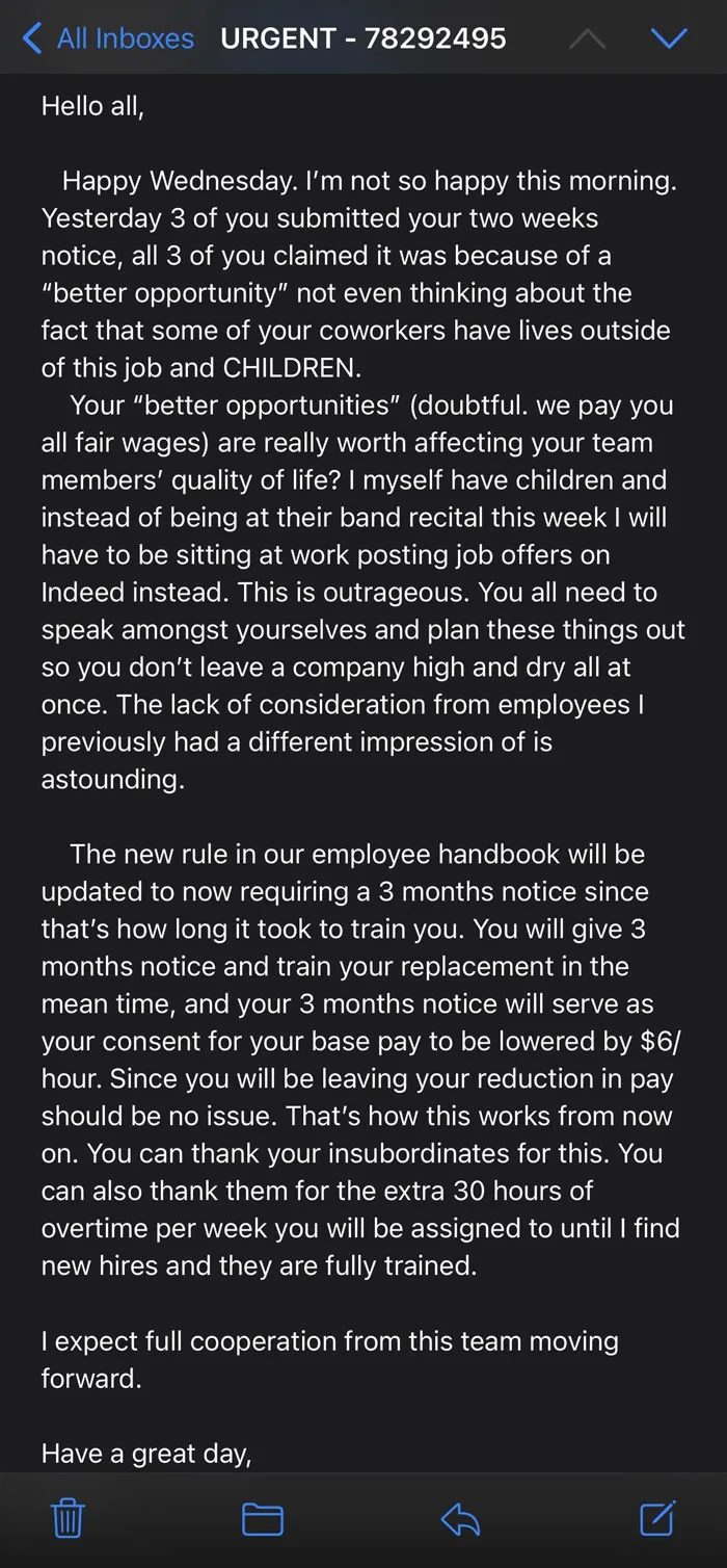 I Laughed Out Loud At This Email. Luckily I Have 3 Jobs And Can Afford To Give My Effective Immediately Notice When I Show Up Tomorrow