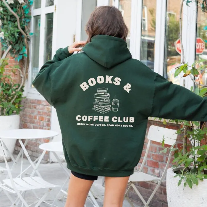 Wrap Up In Comfort With The Ultimate Reader's Gift - A <span Style="Font:inherit;color:#d74b1f;"> Books & Coffee Themed Hoodie</Span>!
