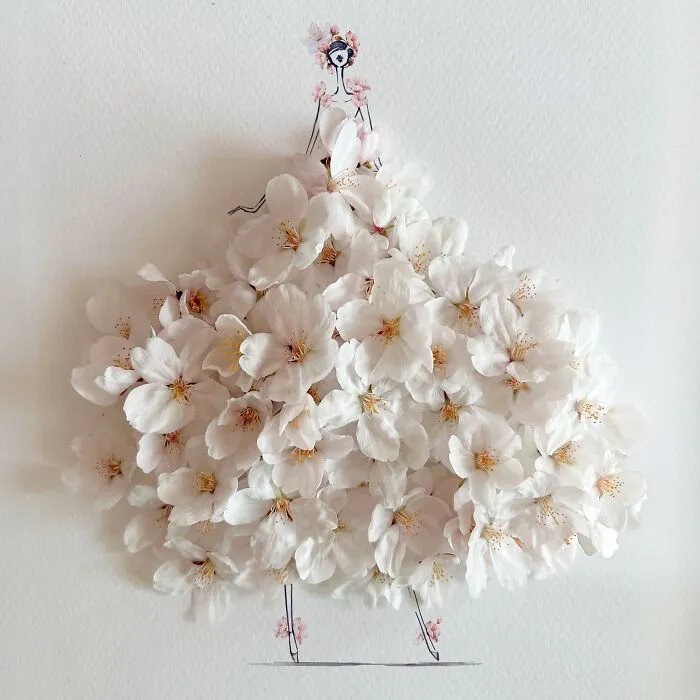 Artist Fuses Fashion With Art, Creating Beautiful Gowns Using Watercolors And Flowers (70 Pics)