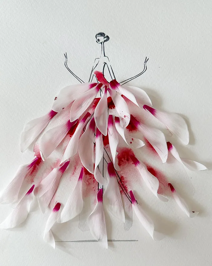 Artist Fuses Fashion With Art, Creating Beautiful Gowns Using Watercolors And Flowers (70 Pics)