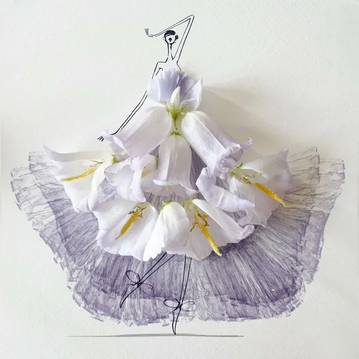 Artist Fuses Fashion With Art, Creating Beautiful Gowns Using Watercolors And Flowers (70 Pics)
