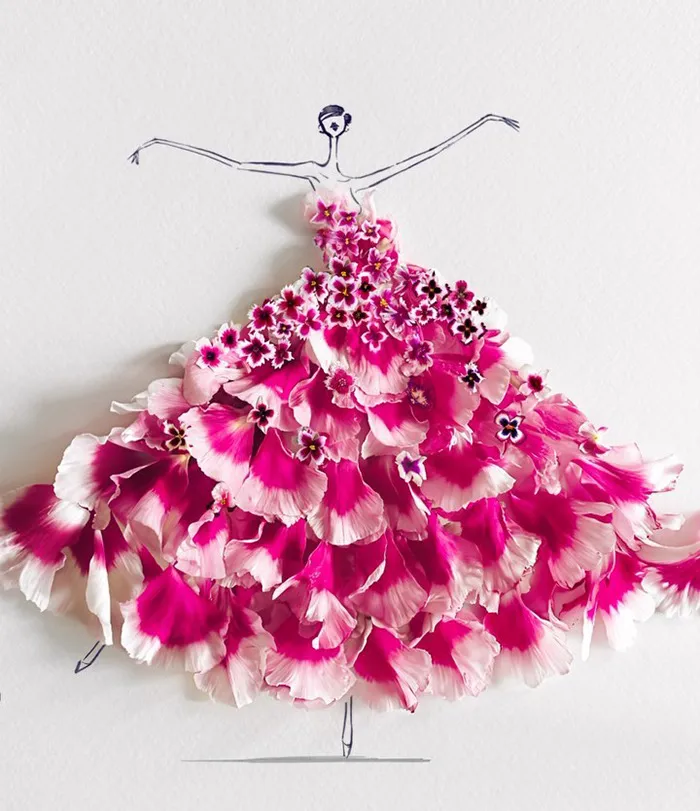 Artist Fuses Fashion With Art, Creating Beautiful Gowns Using Watercolors And Flowers (70 Pics)