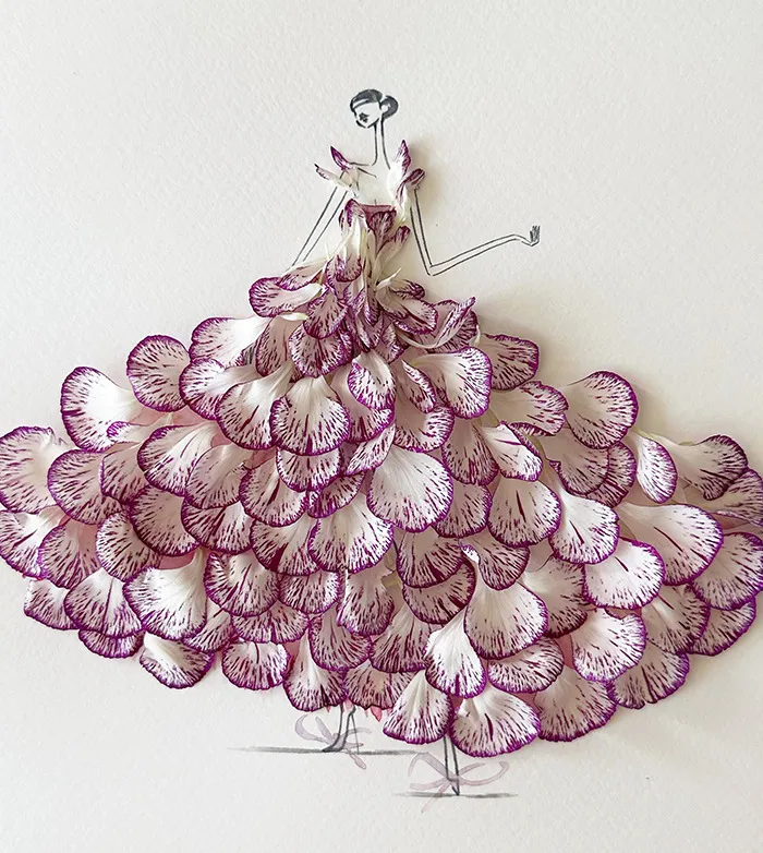 Artist Fuses Fashion With Art, Creating Beautiful Gowns Using Watercolors And Flowers (70 Pics)