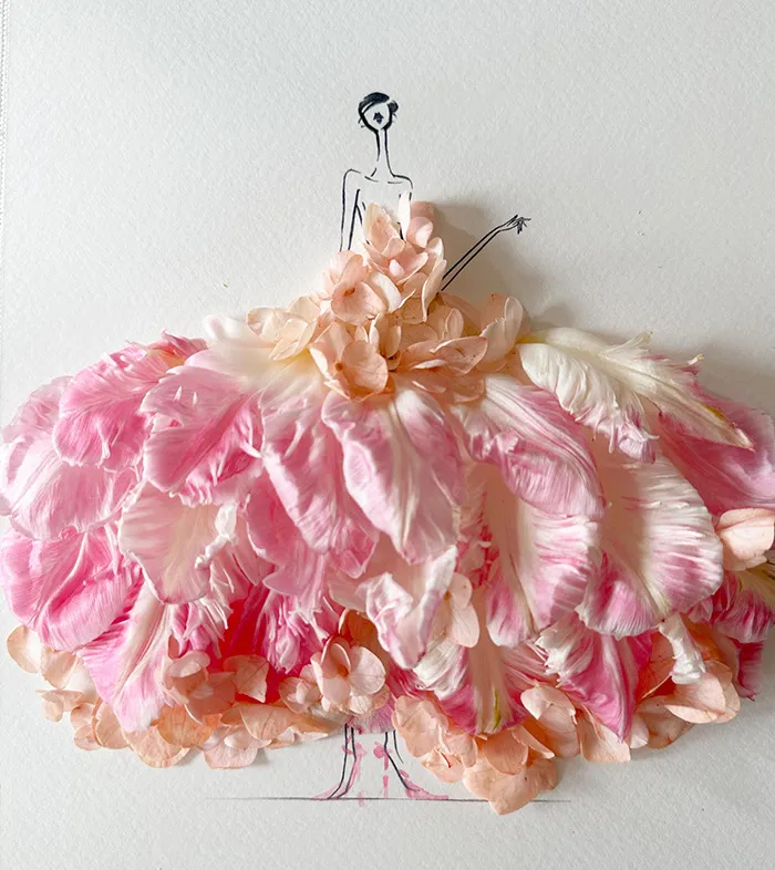 Artist Fuses Fashion With Art, Creating Beautiful Gowns Using Watercolors And Flowers (70 Pics)