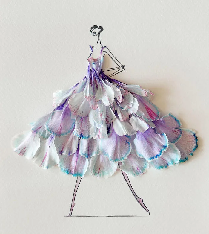 Artist Fuses Fashion With Art, Creating Beautiful Gowns Using Watercolors And Flowers (70 Pics)