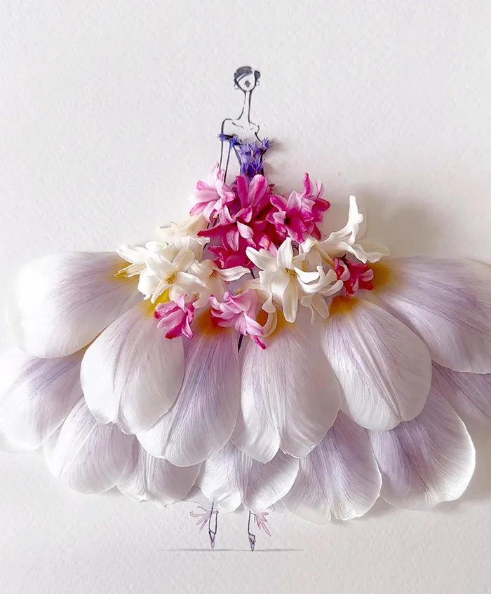 Artist Fuses Fashion With Art, Creating Beautiful Gowns Using Watercolors And Flowers (70 Pics)