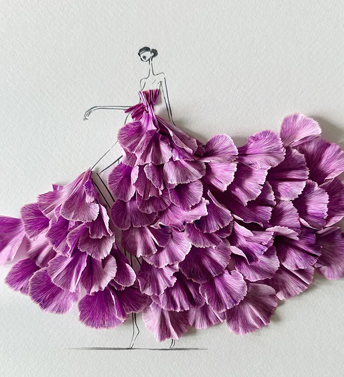 Artist Fuses Fashion With Art, Creating Beautiful Gowns Using Watercolors And Flowers (70 Pics)