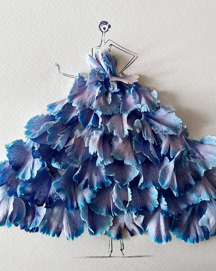 Artist Fuses Fashion With Art, Creating Beautiful Gowns Using Watercolors And Flowers (70 Pics)