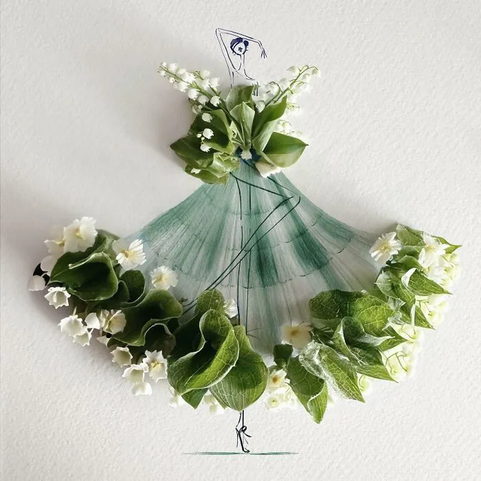 Artist Fuses Fashion With Art, Creating Beautiful Gowns Using Watercolors And Flowers (70 Pics)