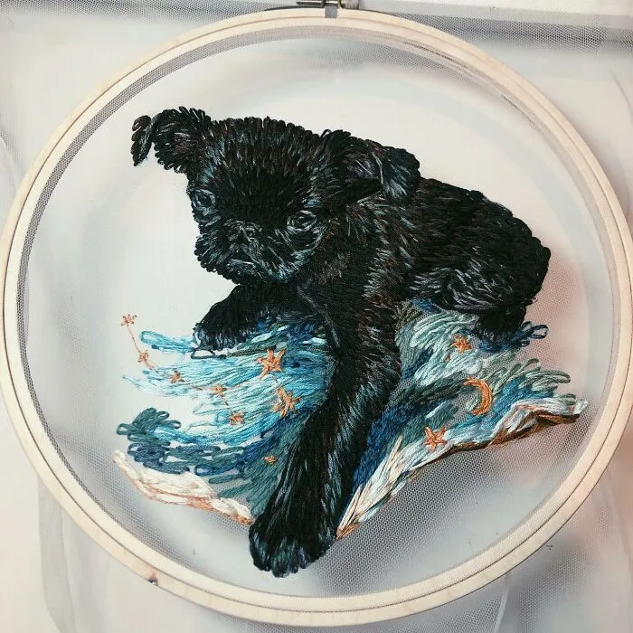 Embroidery On Tulle: 30 New Art Pieces With 3D Effect By This Artist