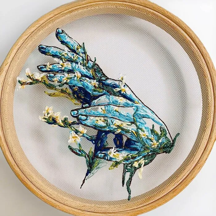 Embroidery On Tulle: 30 New Art Pieces With 3D Effect By This Artist
