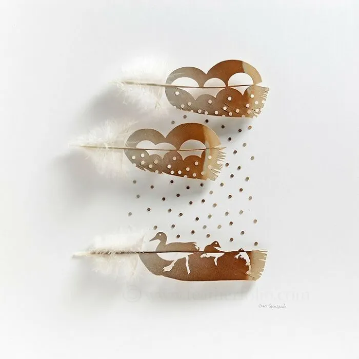45 Delicate Artworks Made From Hard-Carving Feathers By This Artist (New Pics)