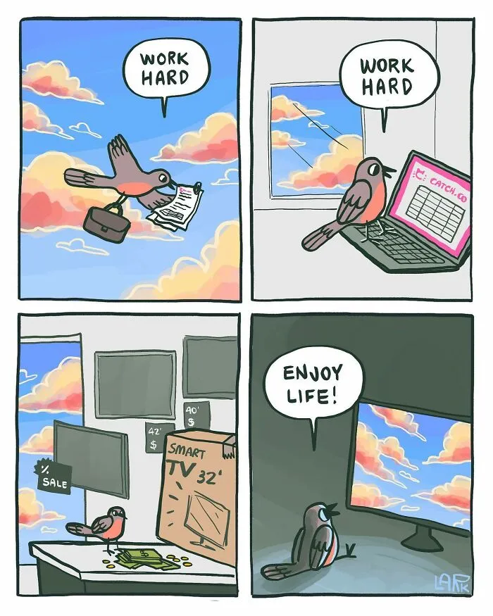 Corporate Comedy: 37 Comics About A Workplace Where Birds Work For A Cat Boss, By This Artist (New Pics)