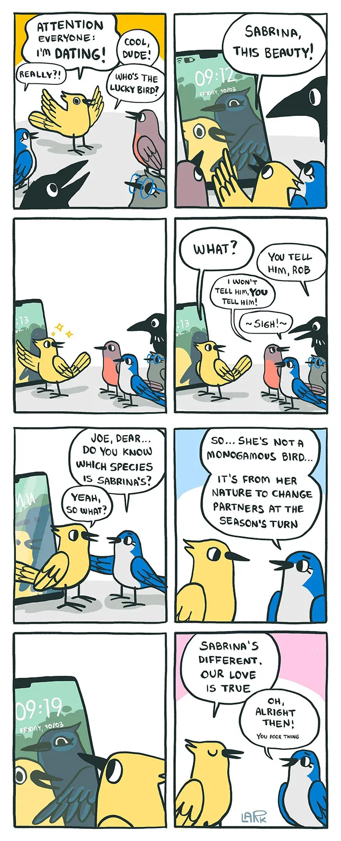 Corporate Comedy: 37 Comics About A Workplace Where Birds Work For A Cat Boss, By This Artist (New Pics)