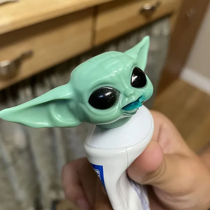 From A Galaxy Far Away To Your Bathroom - <span Style="Font:inherit;color:#d74b1f;"> Baby Yoda Toothpaste Cap</Span>