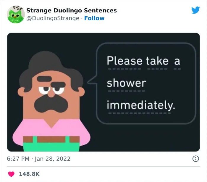 21 Strangest Duolingo Sentences That I Found On This Twitter Page