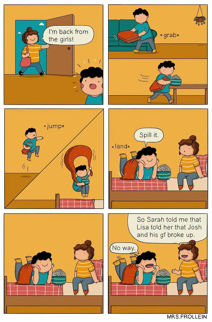 Artist Illustrates Everyday Life With Her Boyfriend In 38 Relatable Comics (New Pics)