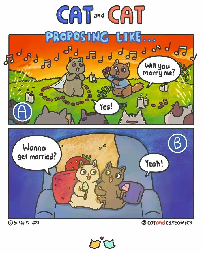 "Cat & Cat": 25 Funny And Wholesome Comics About The Secret Life Of Feline Friends (New Pics)
