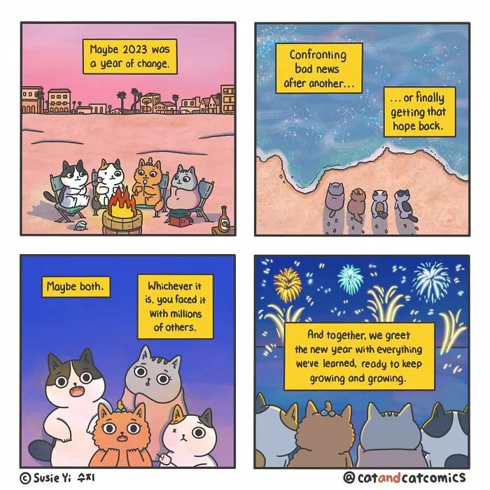 "Cat & Cat": 25 Funny And Wholesome Comics About The Secret Life Of Feline Friends (New Pics)