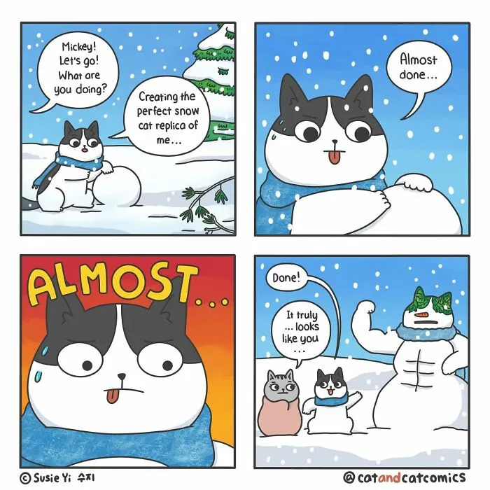 "Cat & Cat": 25 Funny And Wholesome Comics About The Secret Life Of Feline Friends (New Pics)